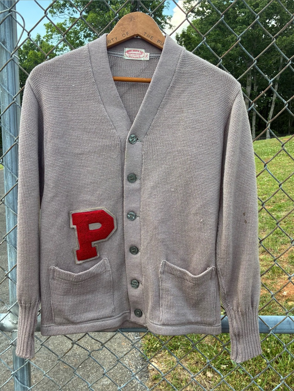 1950s Wool Letterman Varsity Cardigan Sweater Chenille Patch vintage